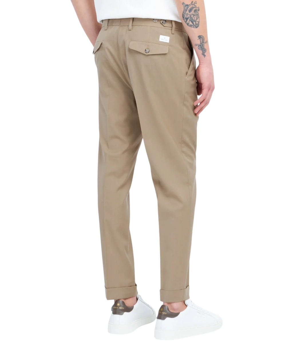 Herrebukser i beige i Fresco Lana Stretch