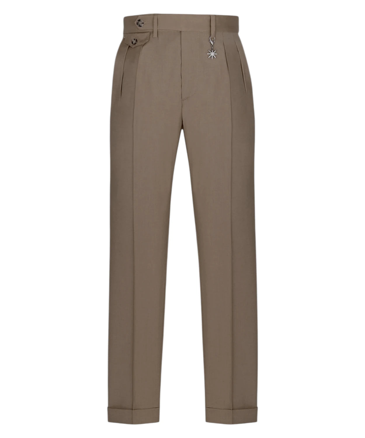 Pantalone Uomo Fresco Lana Stretch Beige Elegante