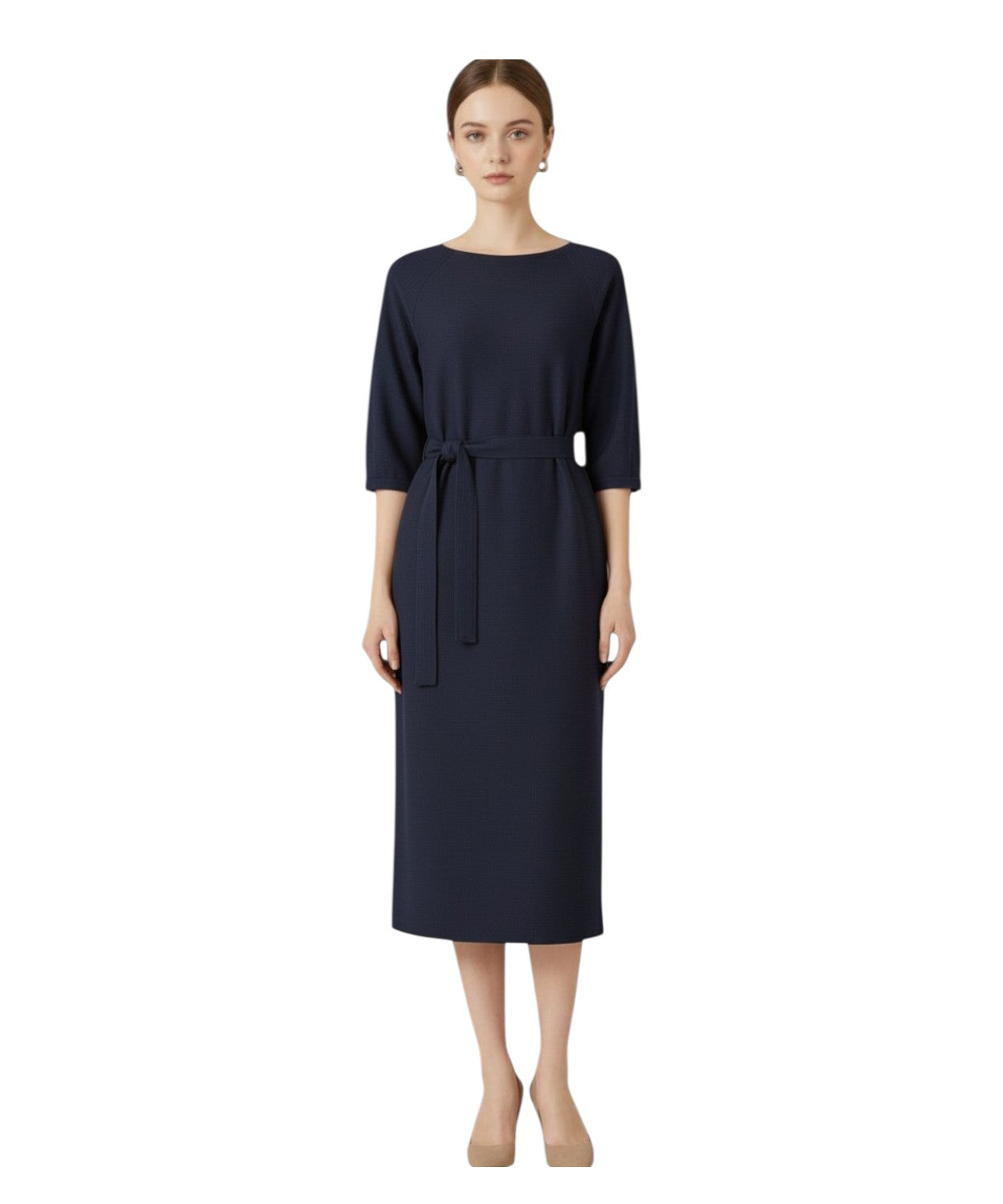 Max Mara women's long dress in jersey with belt