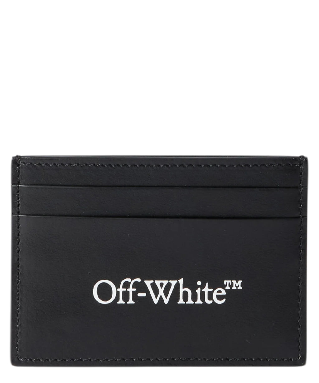 Bookish Off-White Leather Card Holder