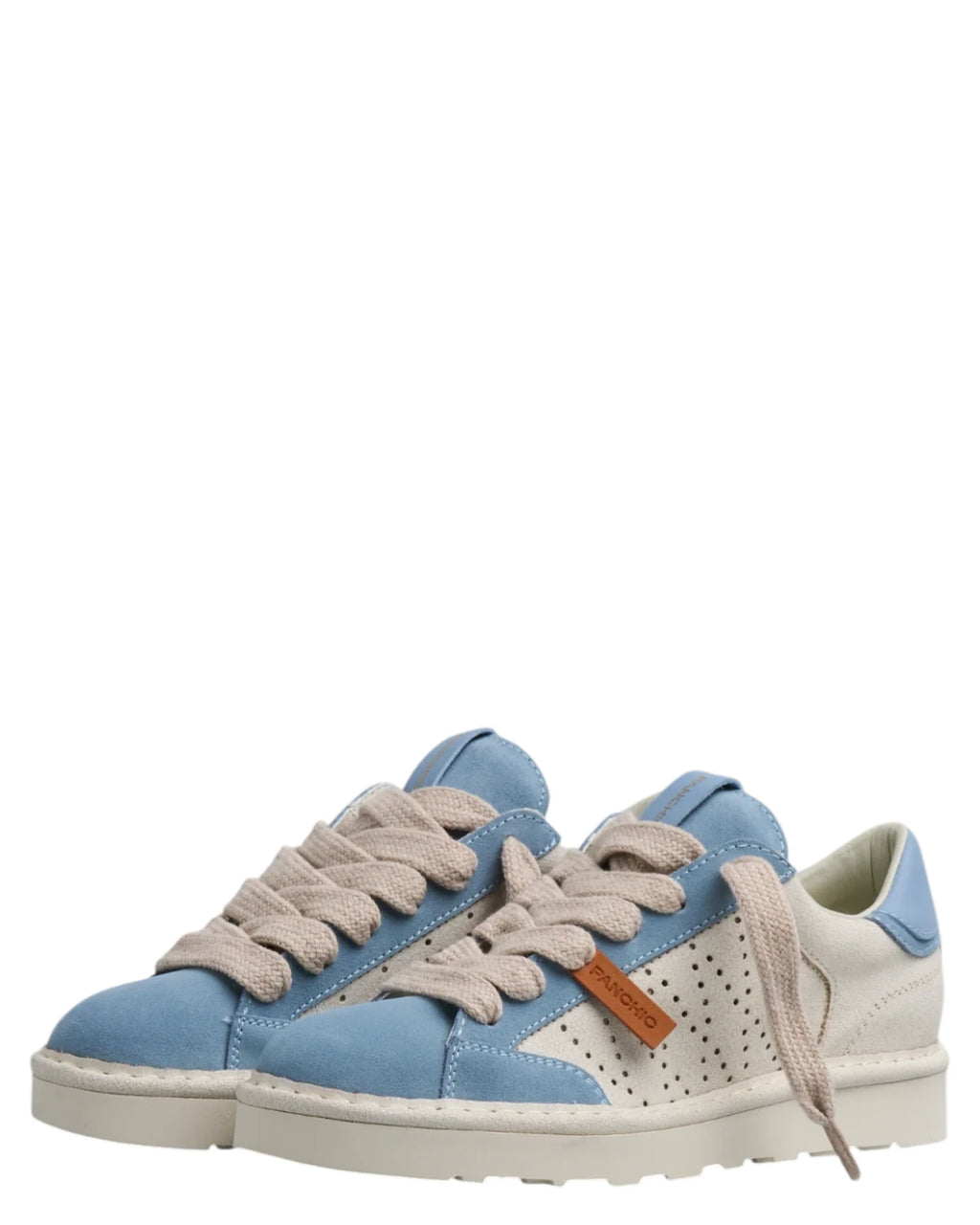 Women's Panchic P001 sneakers in ivory and light blue suede