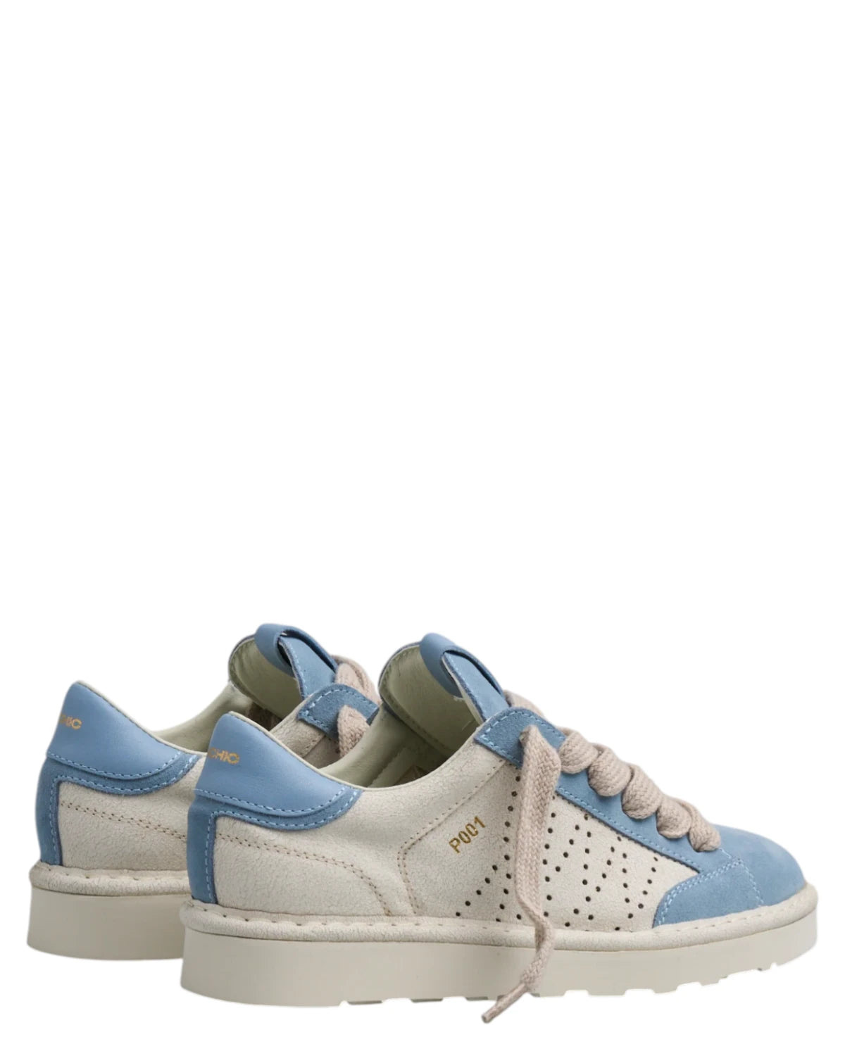 Sneakers donna Panchic P001 in camoscio avorio e azzurro