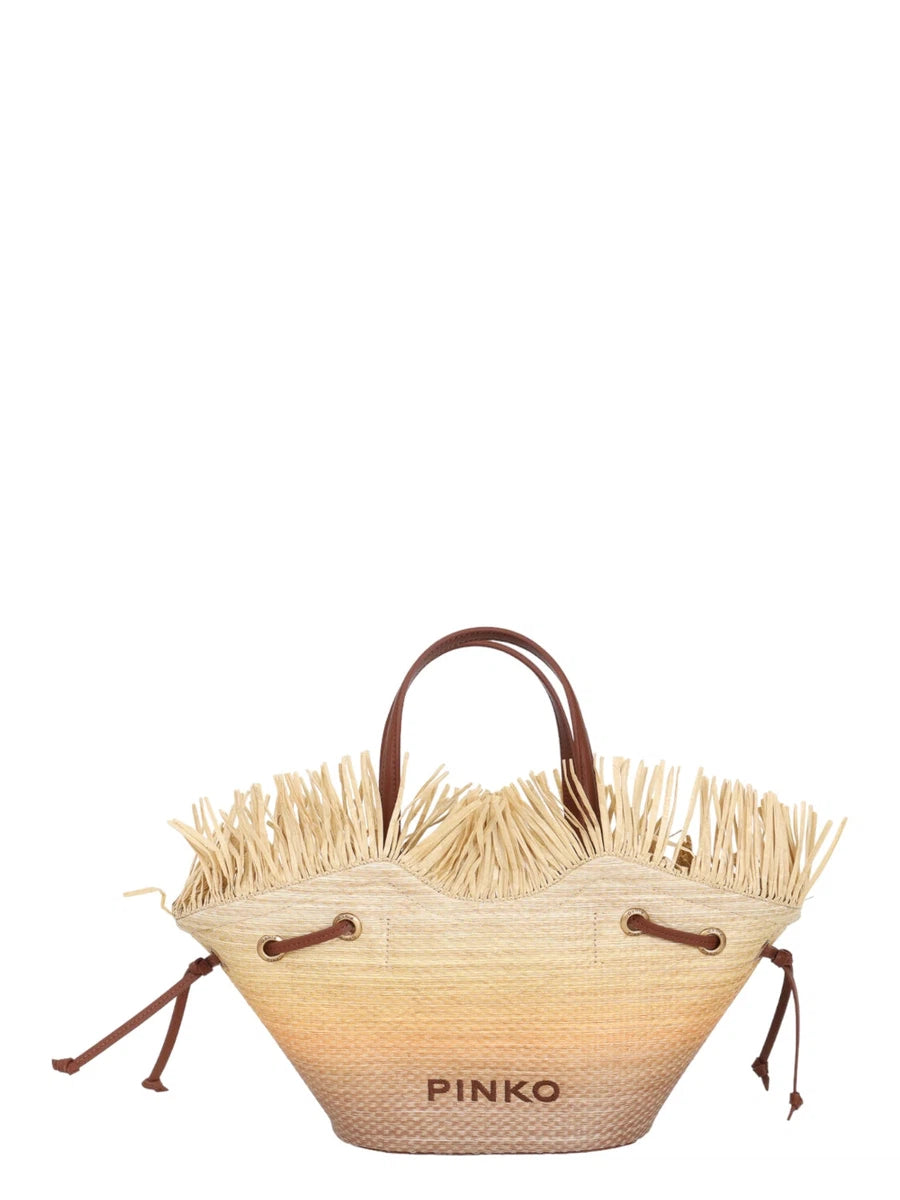 Small Pagoda Shopper in Rafia Sfumata-Pinko-Borse a mano-Vittorio Citro Boutique