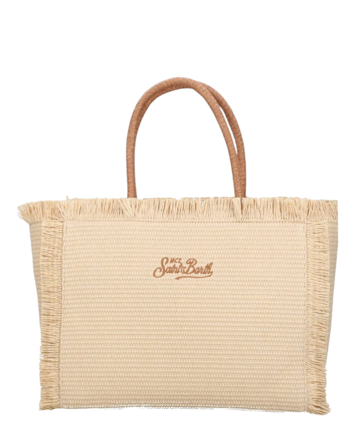 Borse Vanity MC2 Saint Barth in Paglia con logo e manici a Contrasto