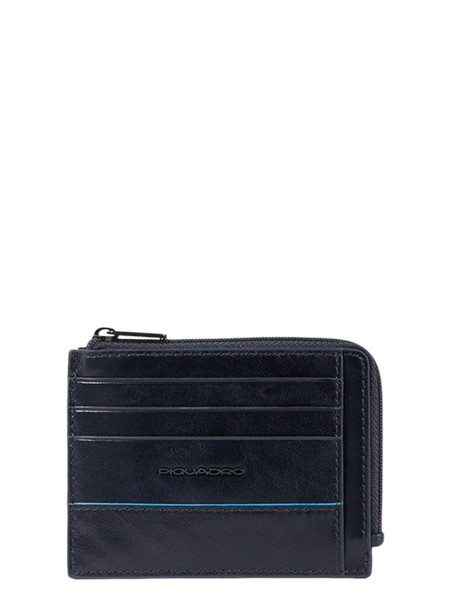 Portamonete in Pelle Blue Square con Porta Documenti e Carte di Credito-Piquadro-Portadocumenti-Vittorio Citro Boutique
