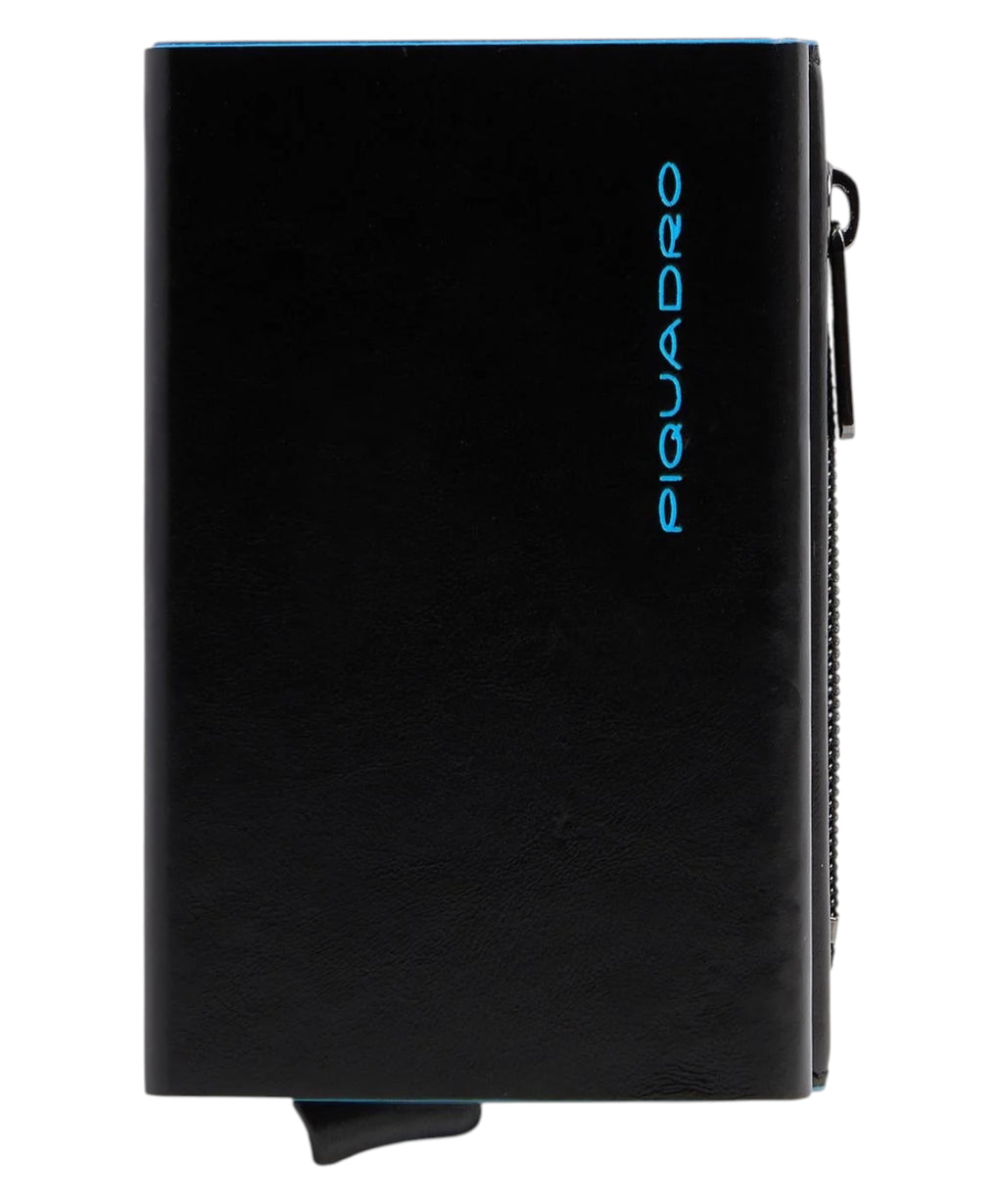 Men's Compact Automatic Leather and Metal Wallet