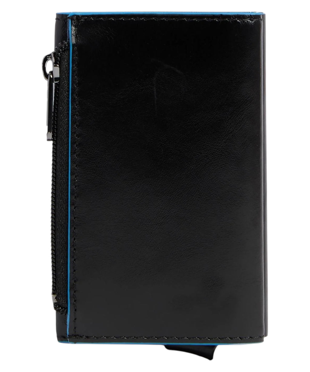 Men's Compact Automatic Leather and Metal Wallet