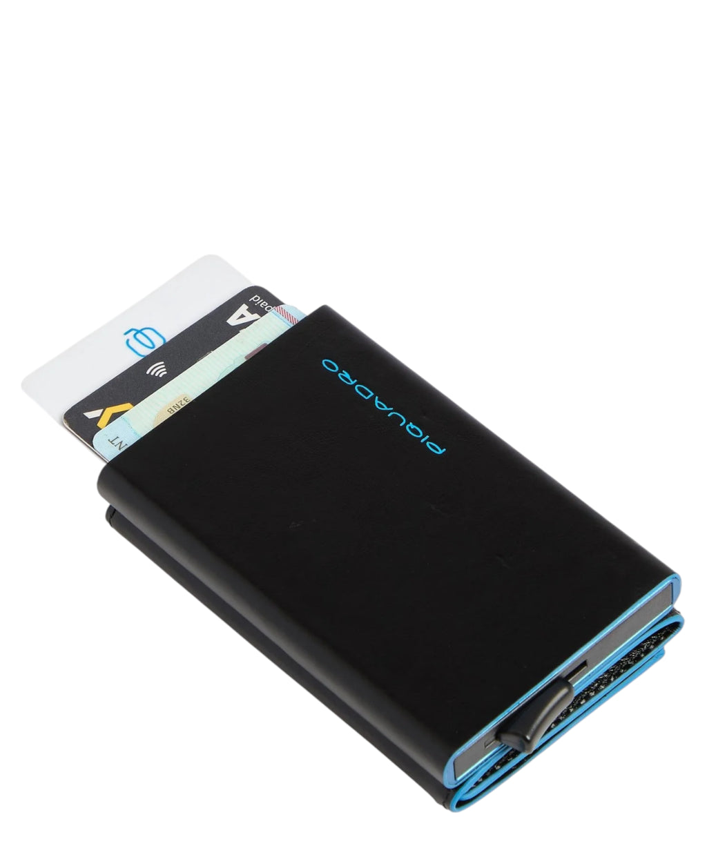 Men's Compact Automatic Leather and Metal Wallet