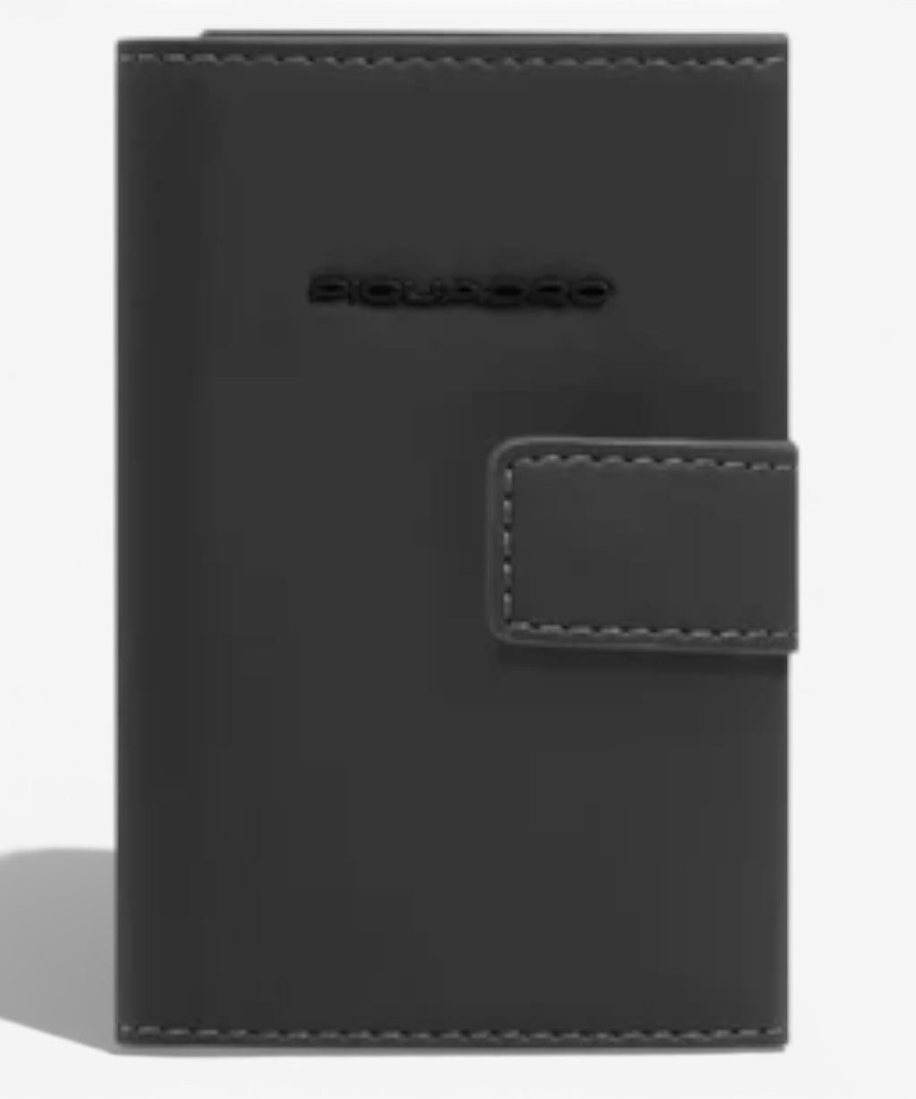 Piquadro Pop-Up Card Holder Metal and Fabric