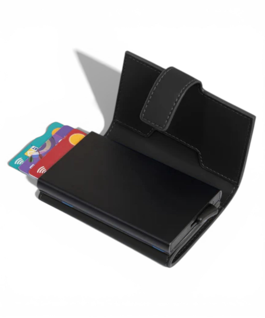 Piquadro Pop-Up Card Holder Metal and Fabric