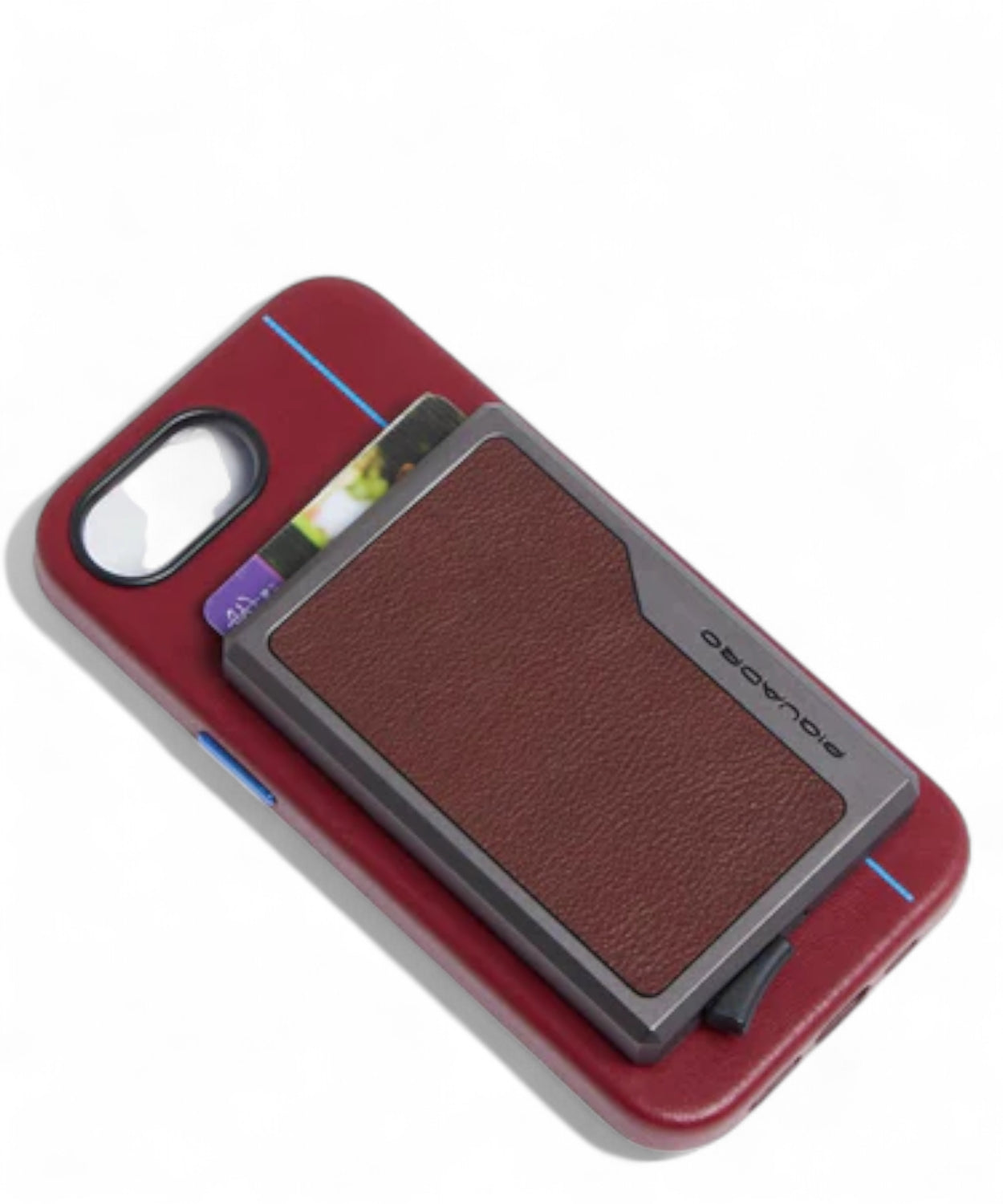 Portacarte MagSafe in Alluminio e Pelle Piquadro