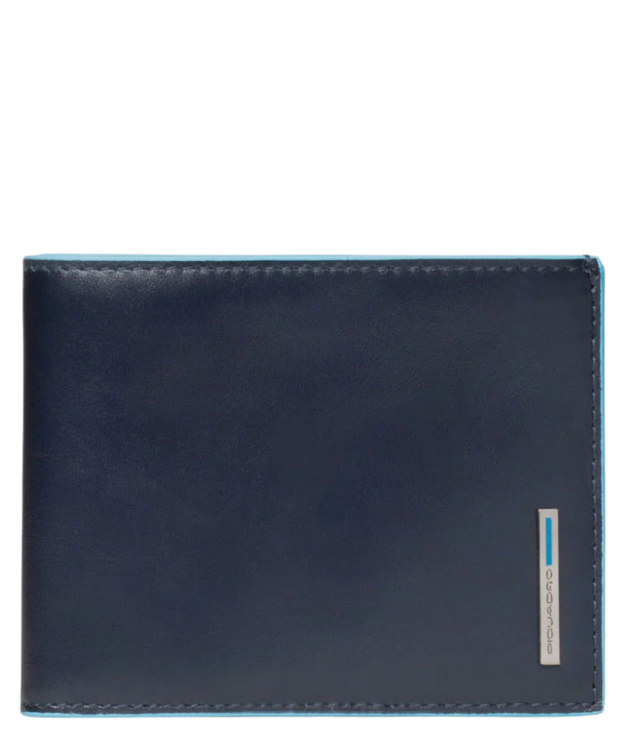 Men's wallet with 12 credit card holders blue square