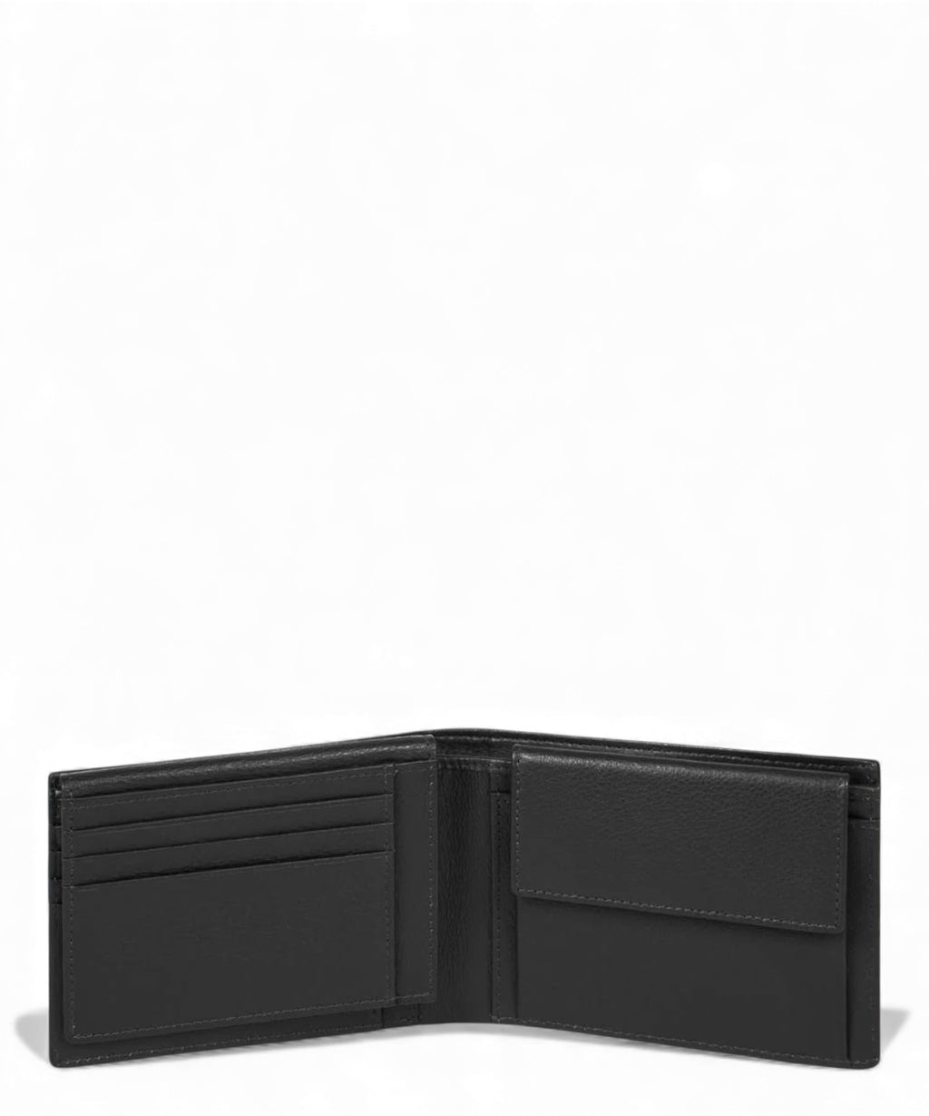 Men's Leather and Fabric Wallet with Document Holder