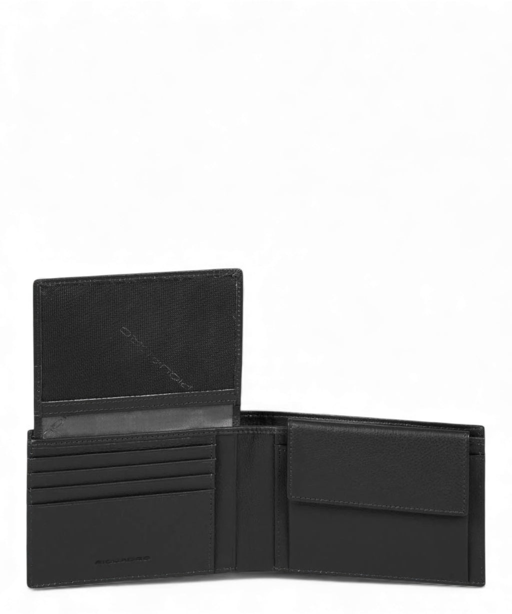 Men's Leather and Fabric Wallet with Document Holder