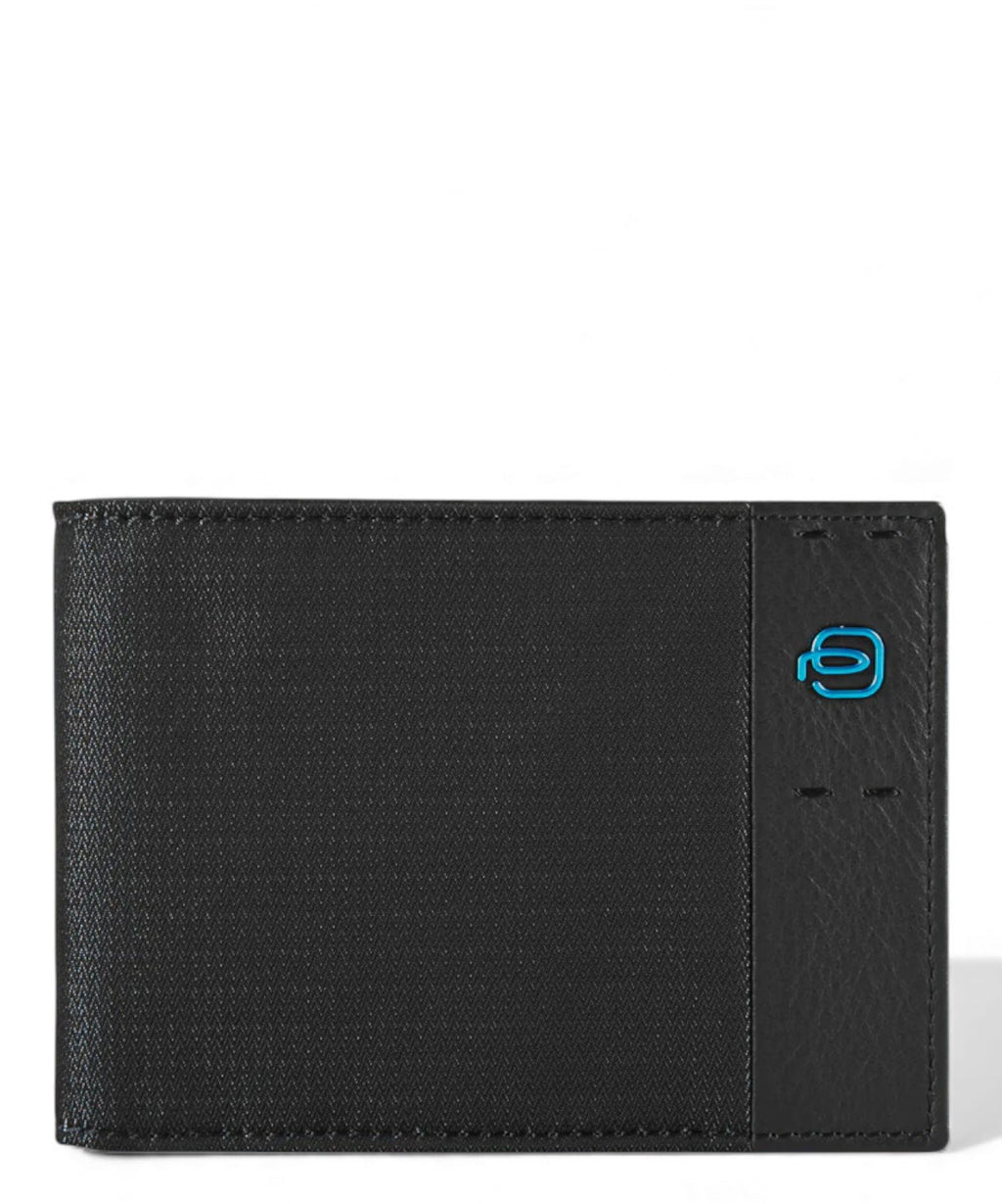 Men's Leather and Fabric Wallet with Document Holder