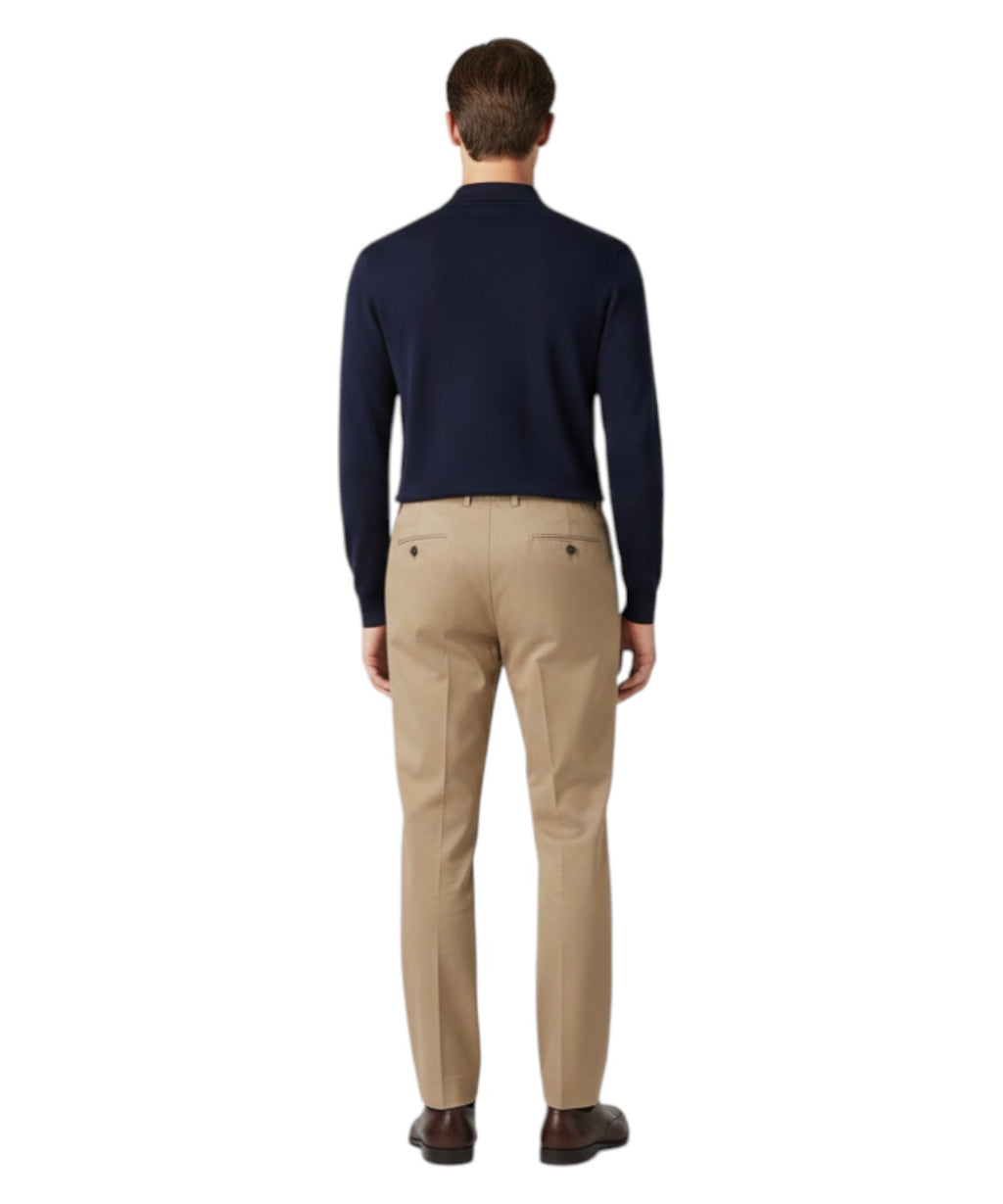 Men's Be Able Sammy Double Pleat Beige Trousers