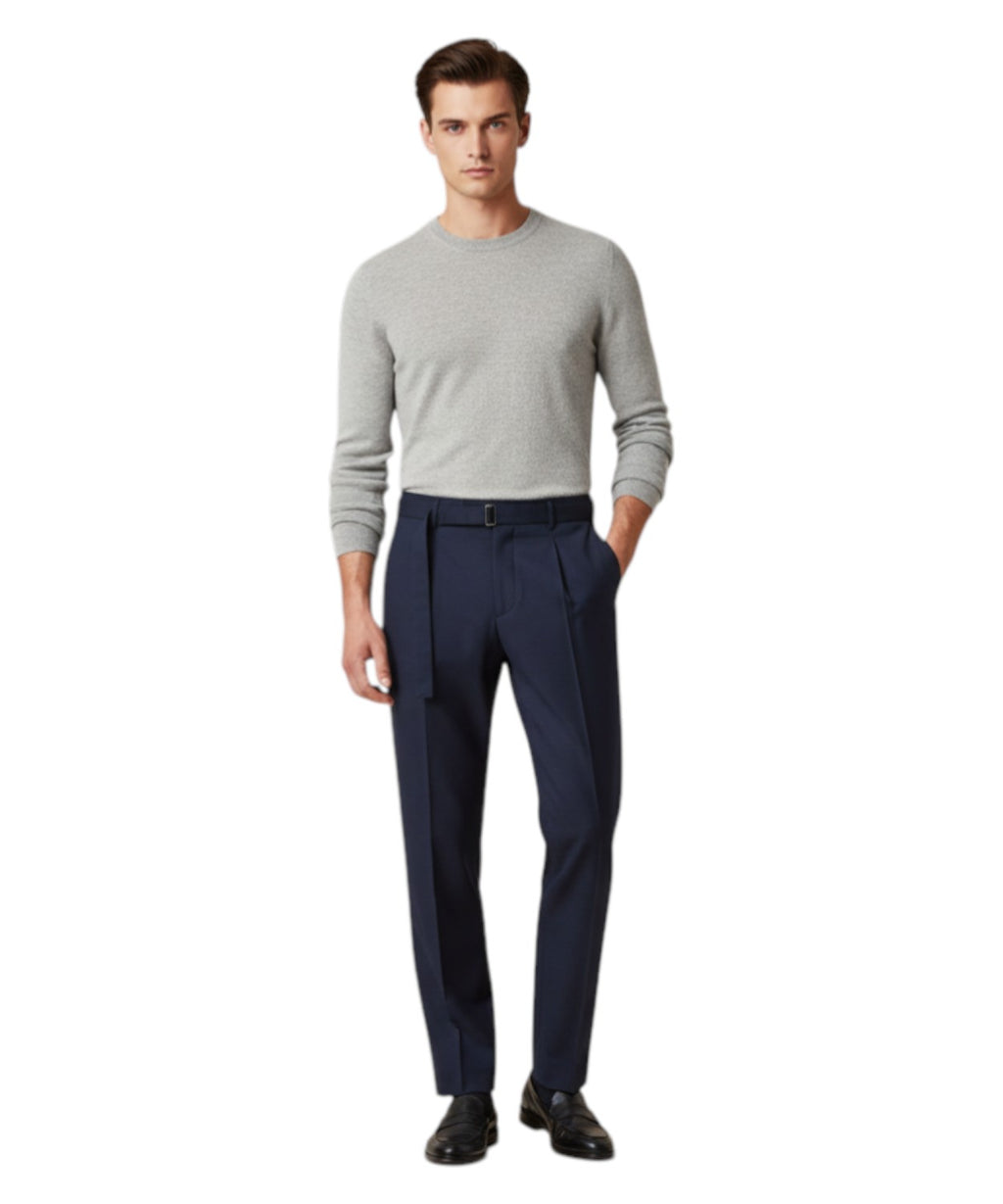 Be Able elegante herenbroek met gesp en centrale plooi