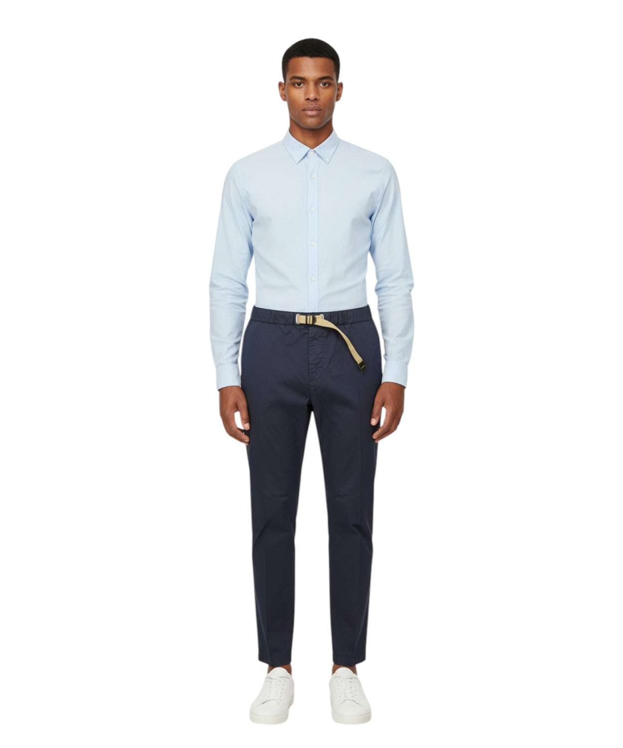 GREG Men's White Sand Linen Blend Pants with Drawstring