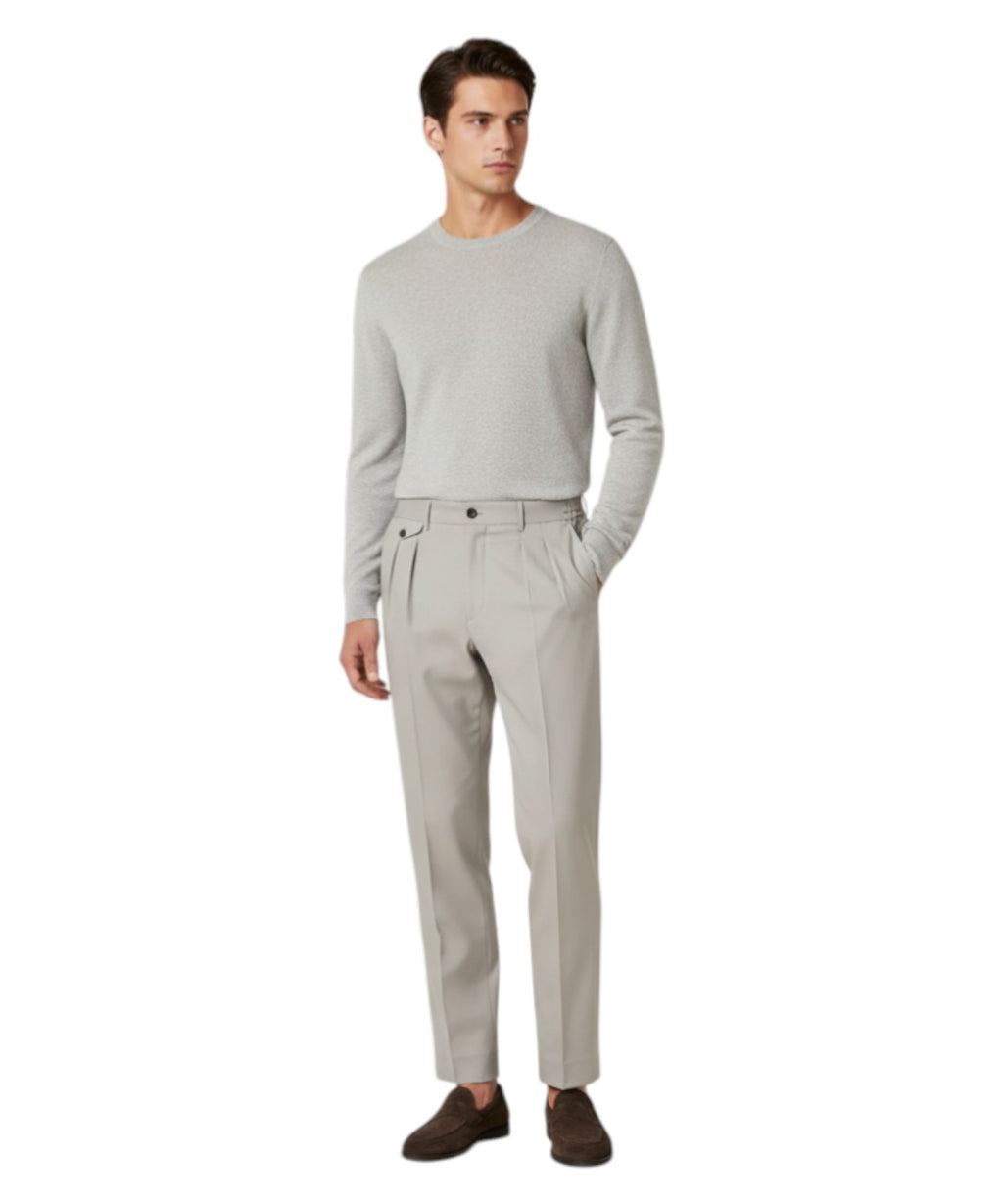 Men's Grey Double Pleat Be Able Sammy Trousers