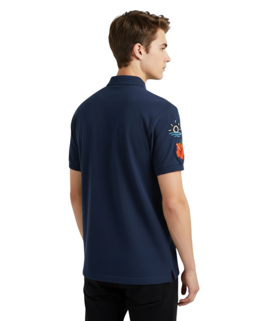 MC2 Saint Barth Charles Men's Polo Shirt with Out of Office Embroidery