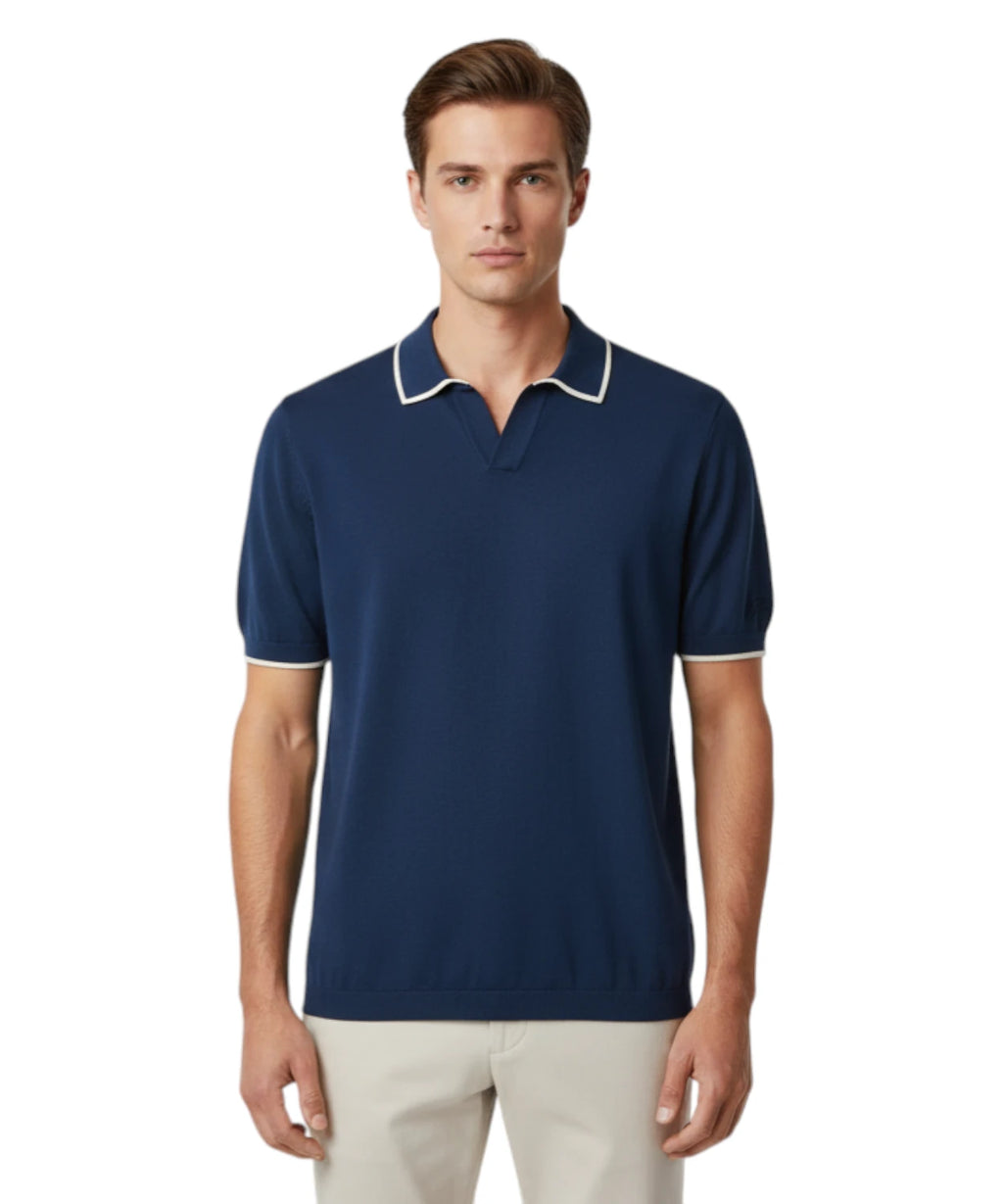 Sloan high-twist cotton polo shirt with contrast trim