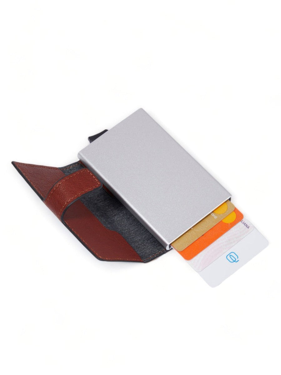 Porta carte di credito in metallo black square-Portafogli-Piquadro-Vittorio Citro Boutique