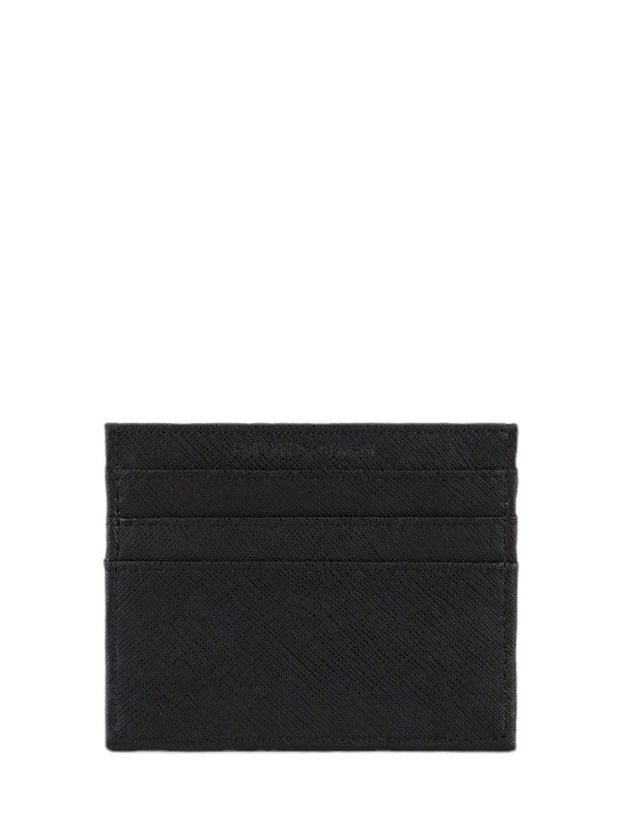 Portacarte in pelle rigenerata saffiano placchetta aquila-Emporio Armani-Portafogli-Vittorio Citro Boutique