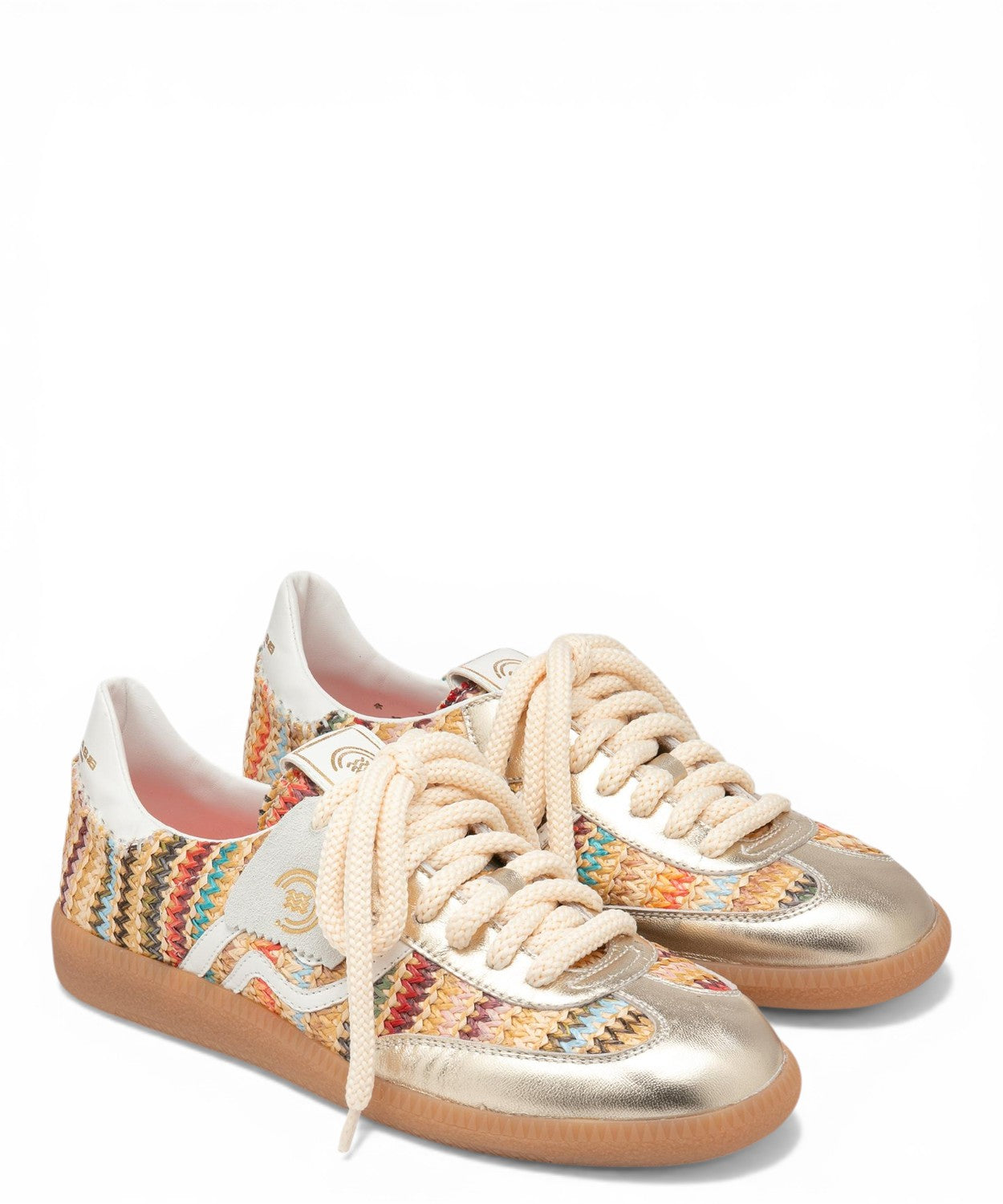 Multicolor boxy polo sneaker with rope laces