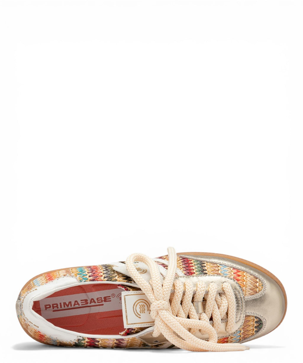 Multicolor boxy polo sneaker with rope laces