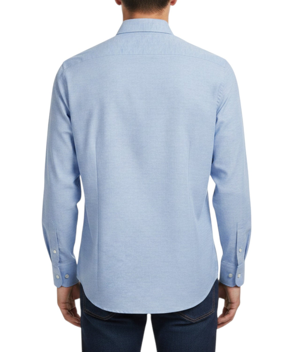 Herreskjorte i nylon stretch med linnedlook