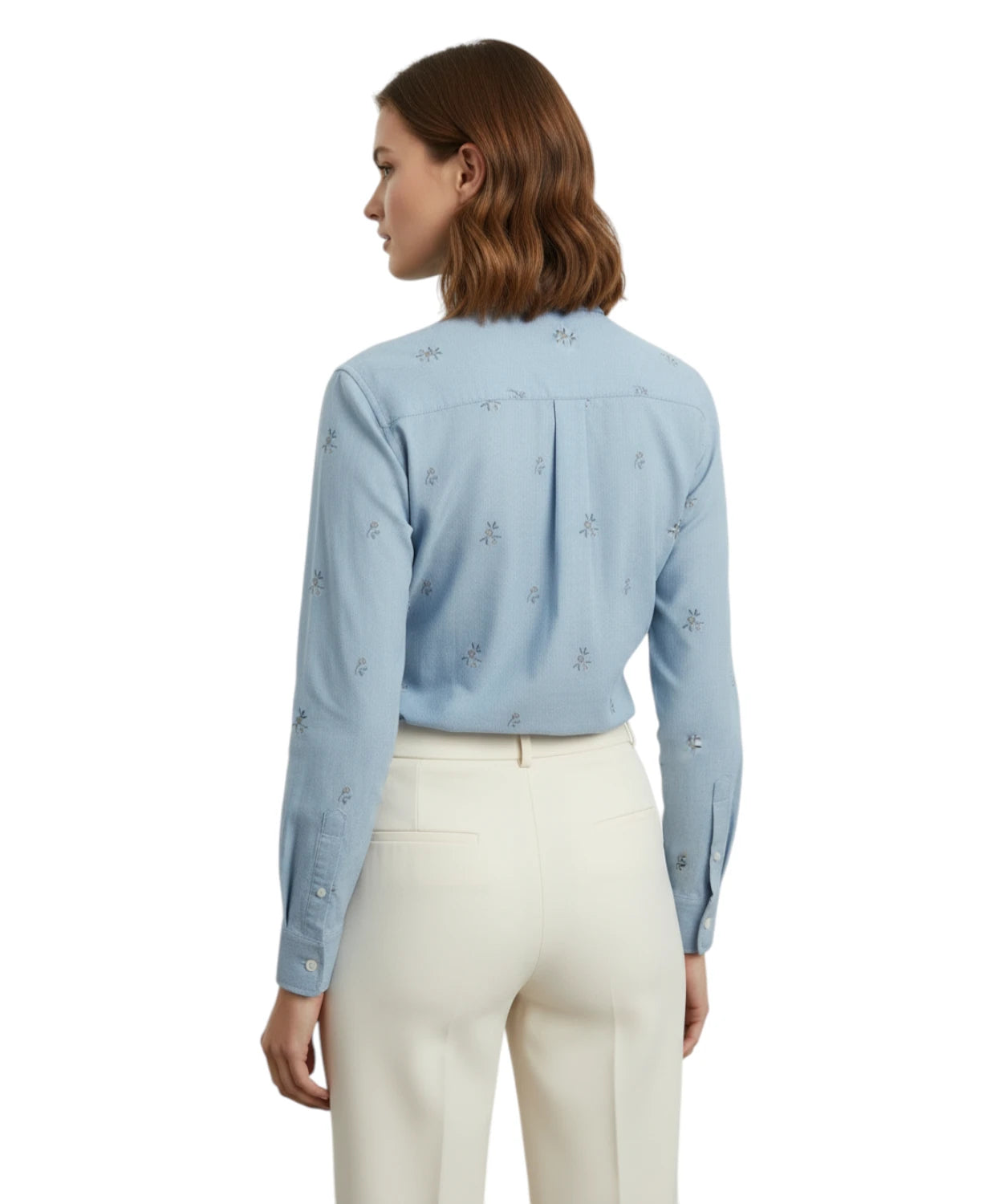 Camicia Donna Denim con Ricami Floreali MC2 Saint Barth