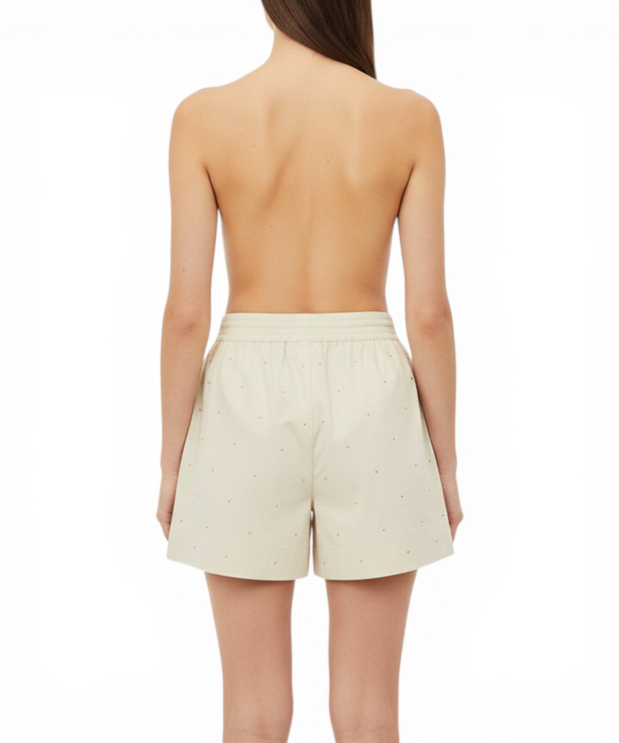Women's shorts MC2 Saint Barth cotton with applied rhinestones
