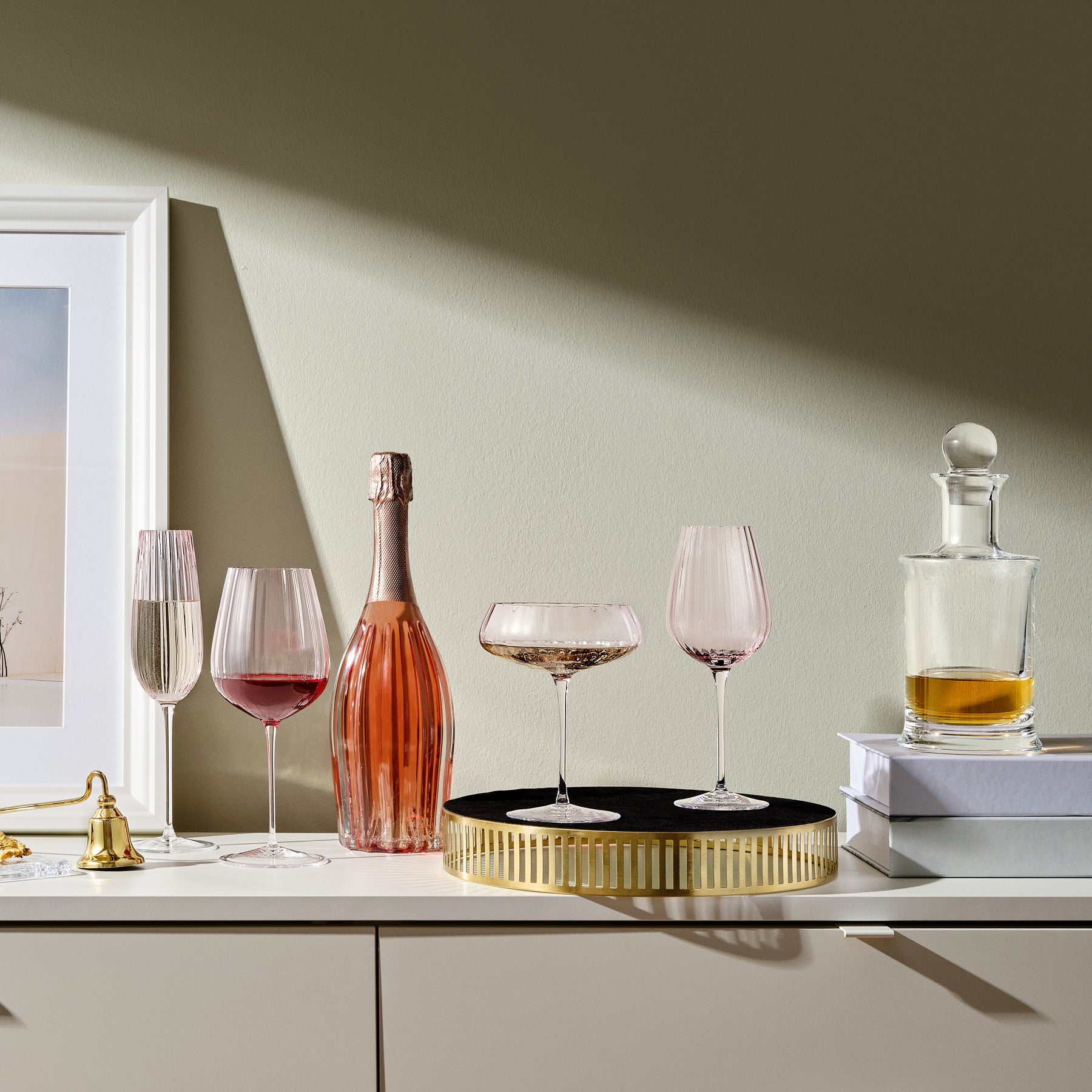 Round Up Dusty Rose Set of 2 Coupe glasses-NUDE EU-Coupe glass-Vittorio Citro Boutique