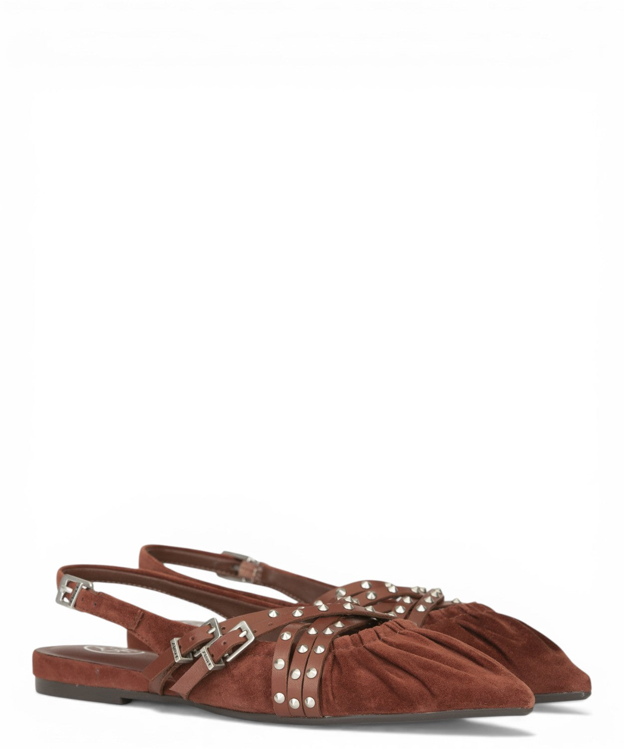 Ballerina Slingback Ash Bianca in suède met studs