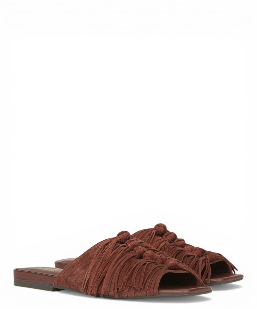 Ash Brigitte suede mules with fringes