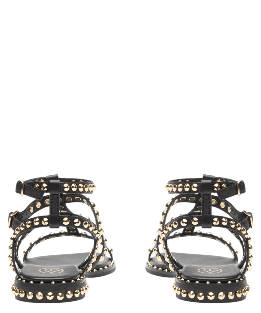 ASH Women's Low-Heeled Leather Sandals with Studs