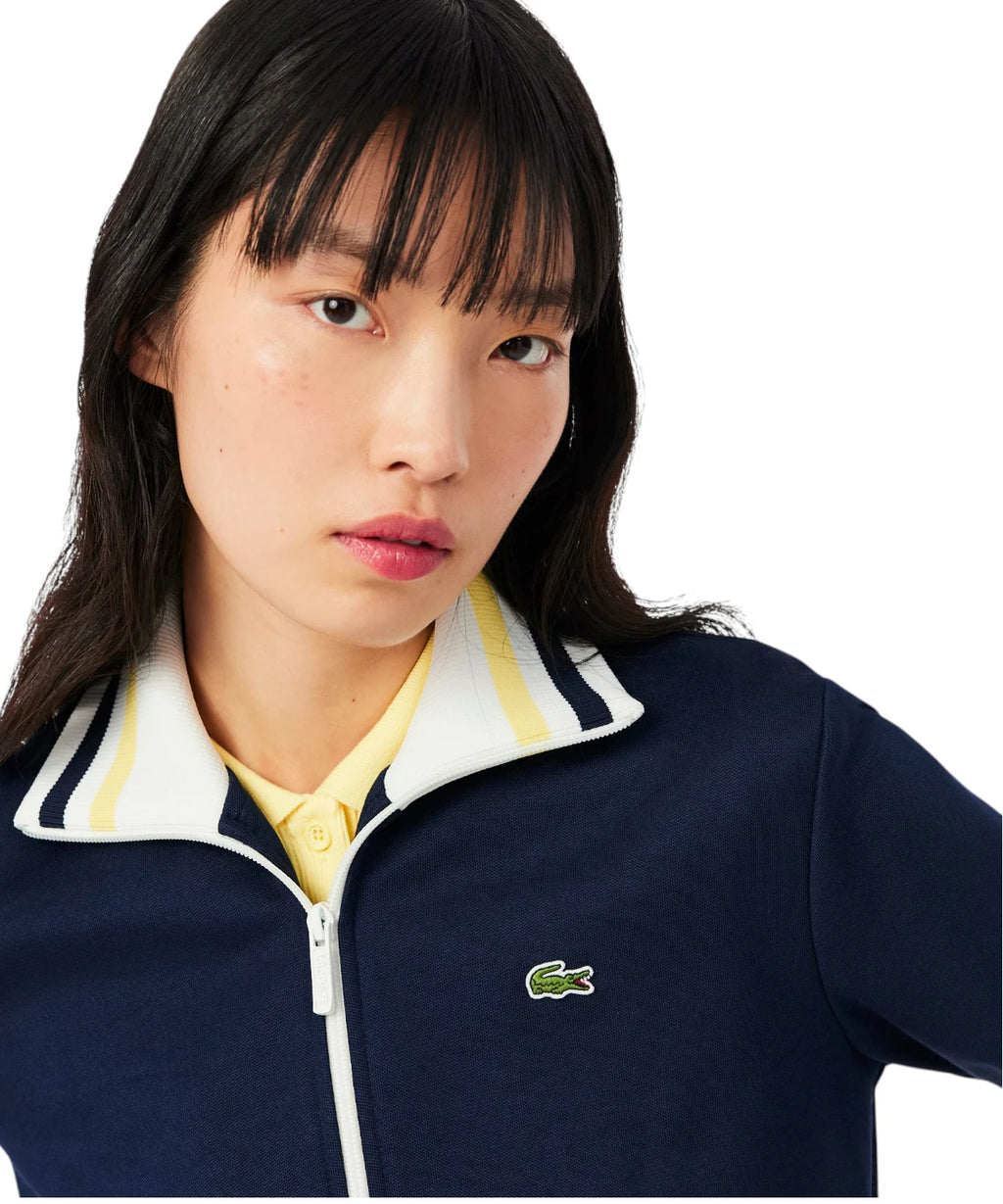Dámská mikina Lacoste na zip z organické bavlny Piqué