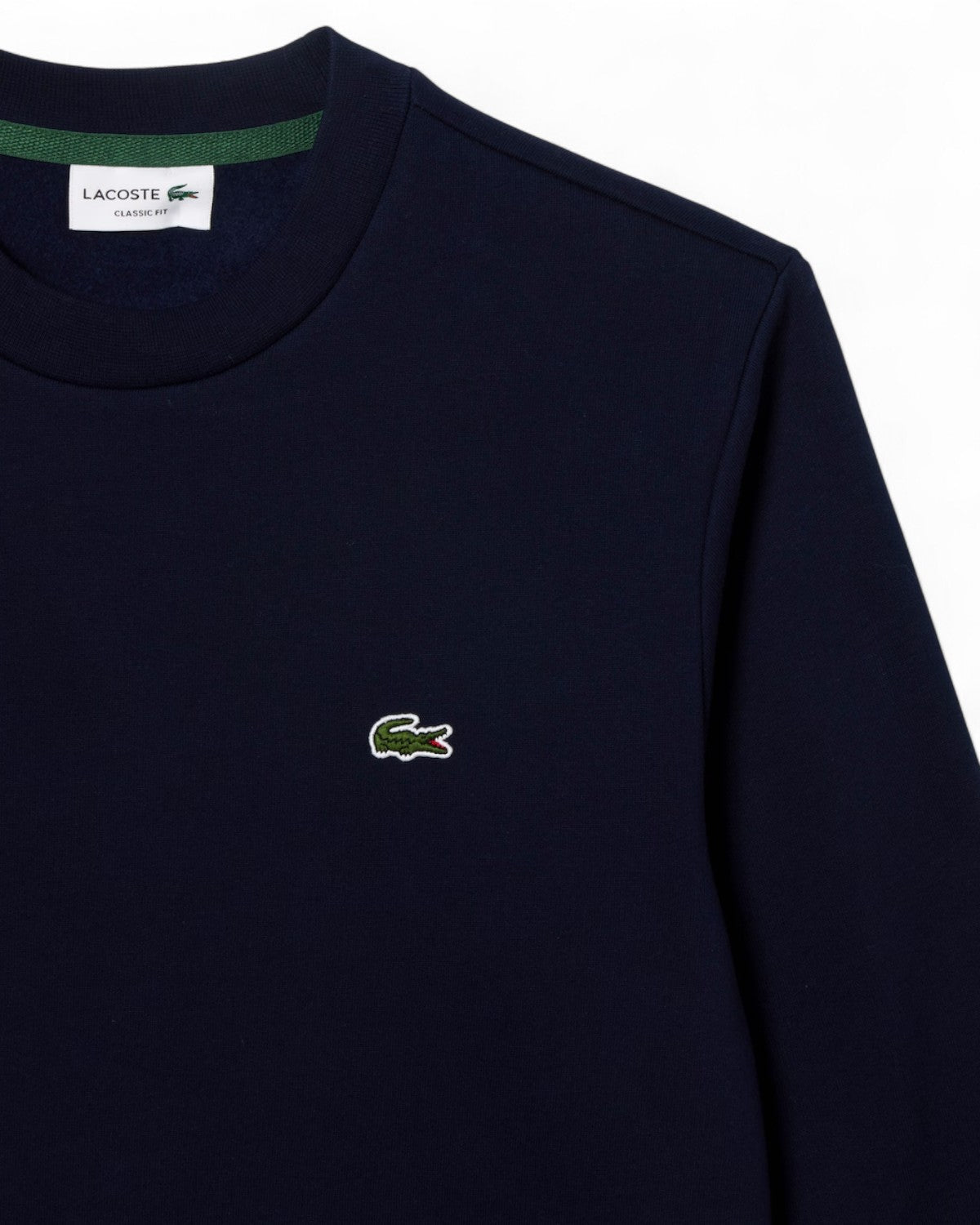 Felpa Girocollo in Pile con Logo Ricamato-LACOSTE-Felpe-Vittorio Citro Boutique
