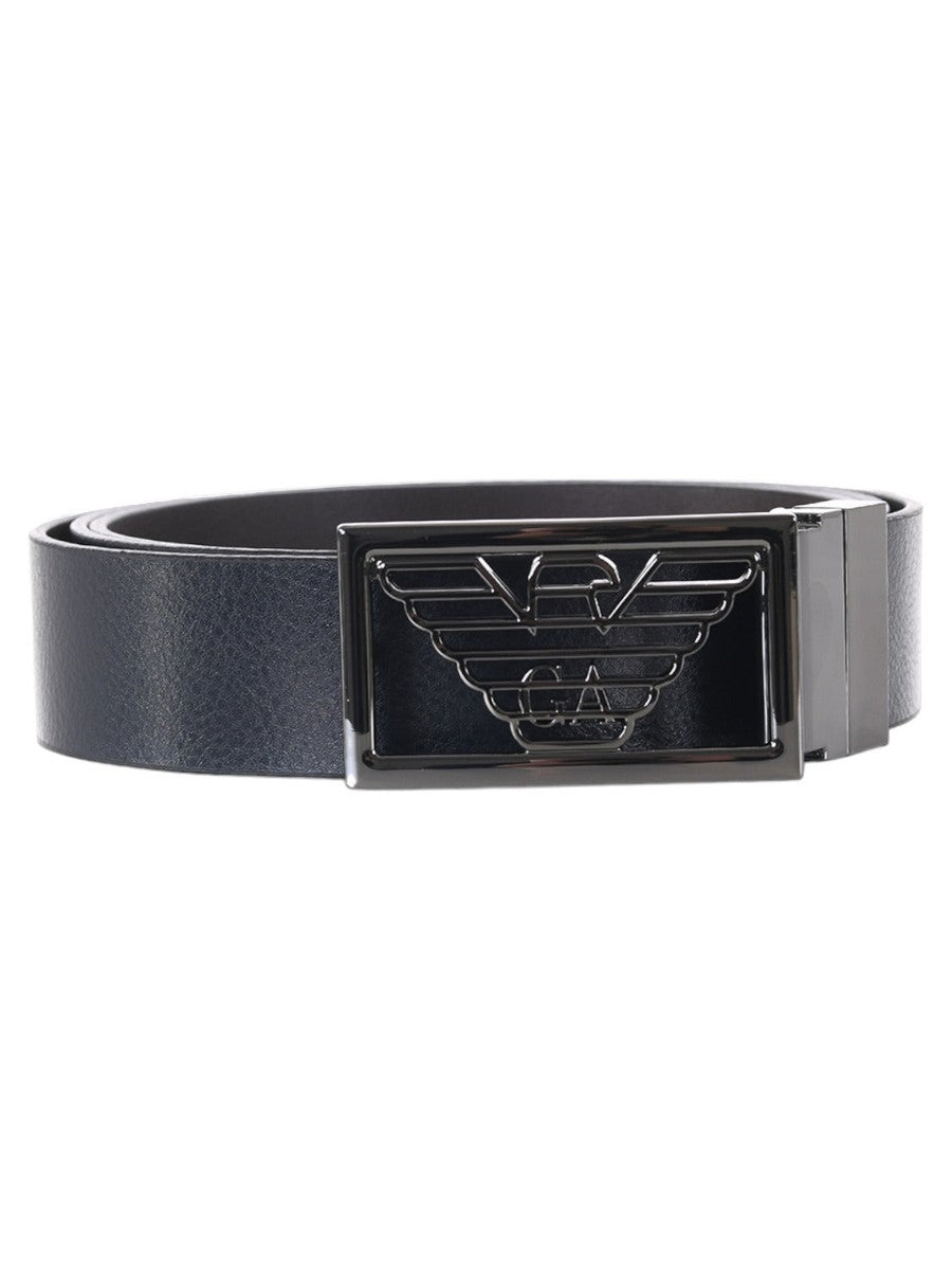 Cintura reversibile in pelle bicolore con lato palmellato-Cinture-Emporio Armani-Vittorio Citro Boutique