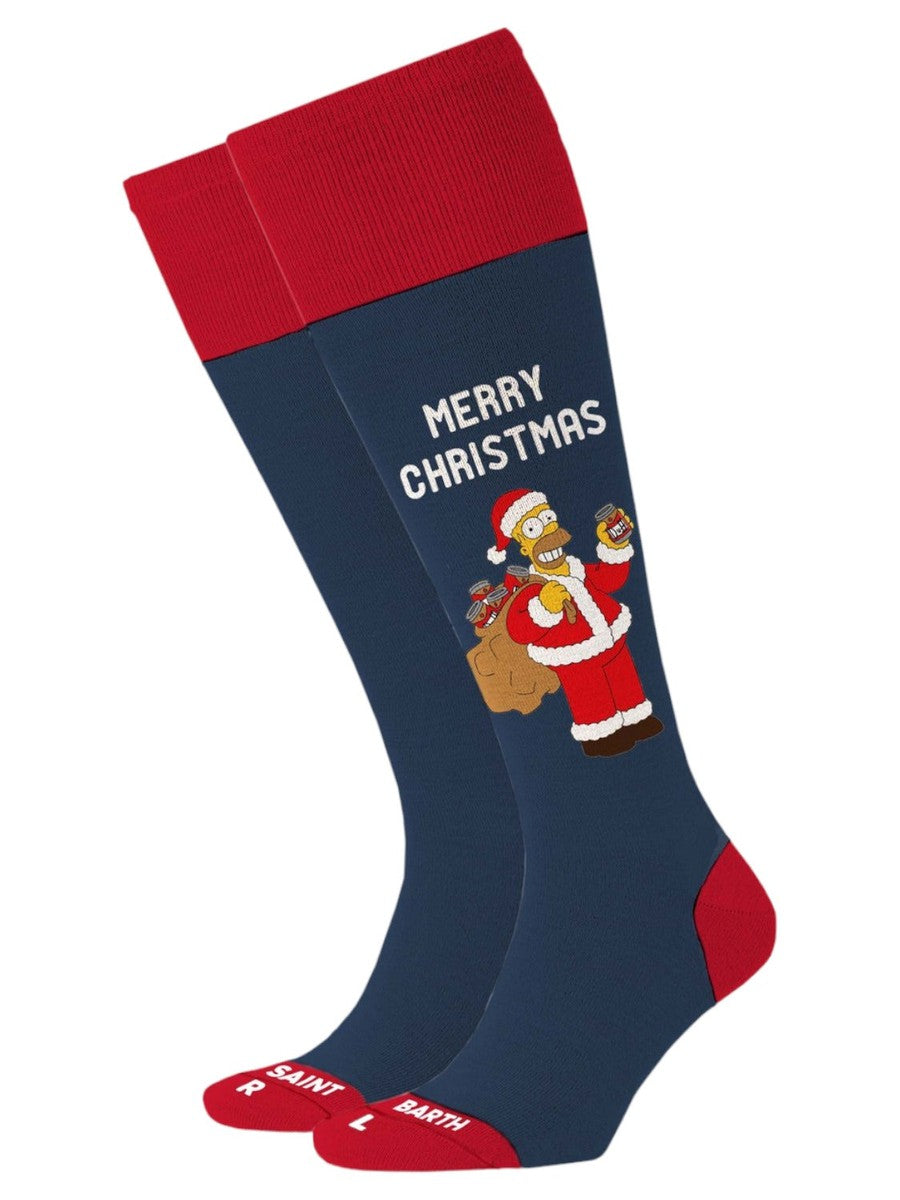 Calza lunga con stampa jacquard Homer Merry Christmas | EDIZIONE SPECIALE I SIMPSON-Mc2 Saint Barth-Calze e calzini-Vittorio Citro Boutique