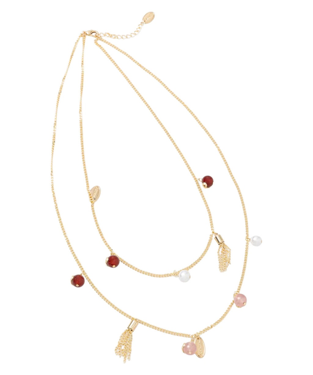 Women's Necklace with Multicolor Pendants and Stones Twinset