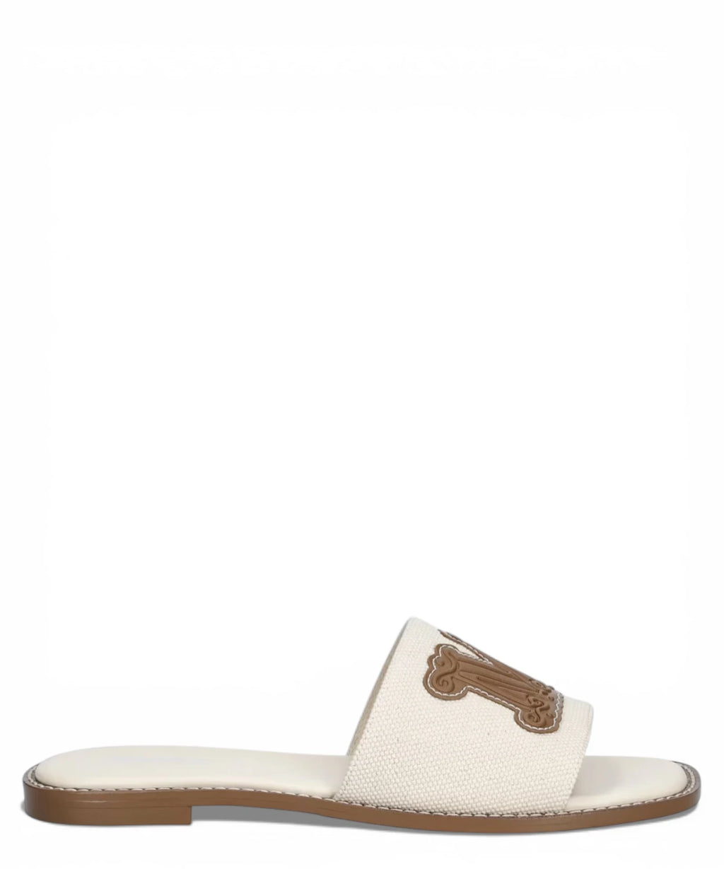 Max Mara Beachwear CAUCASO Leather Slide Sandals