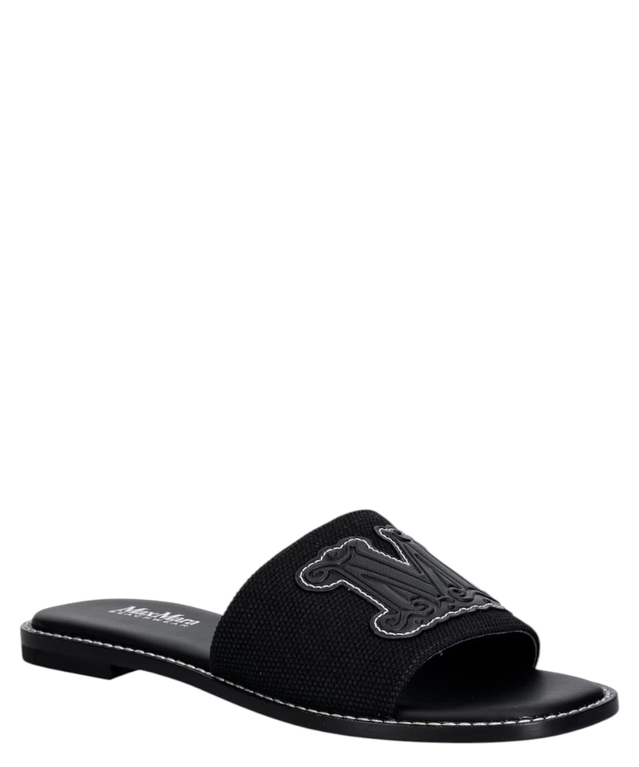 Max Mara Beachwear CAUCASO Leather Slide Sandals