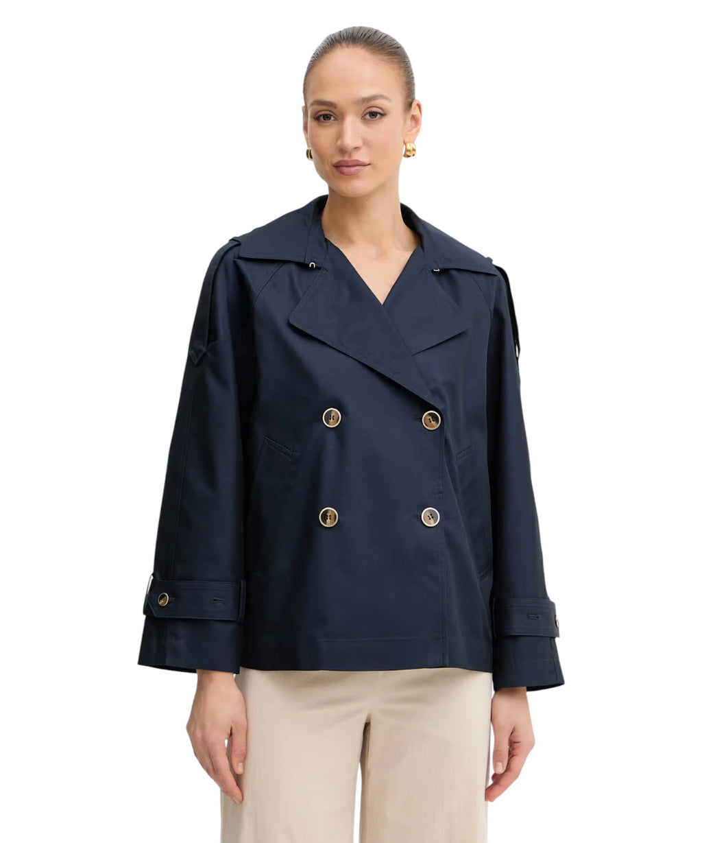 Trench corto Twinset para mujer en algodón elegante