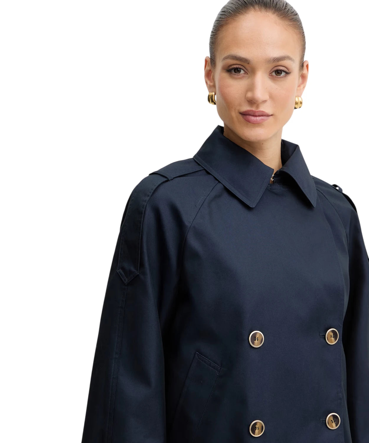 Trench corto Twinset para mujer en algodón elegante