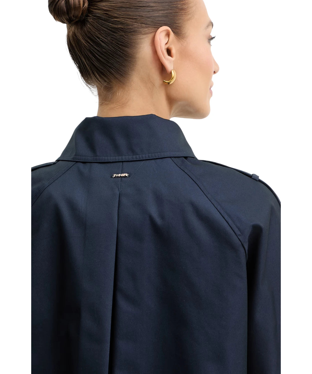Trench corto Twinset para mujer en algodón elegante