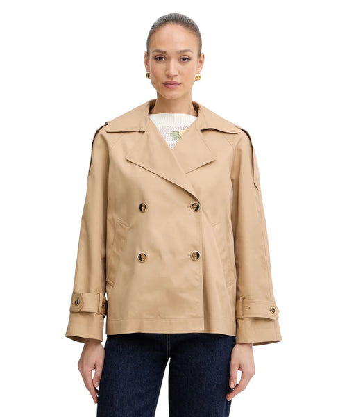 Trench corto Twinset para mujer en algodón elegante