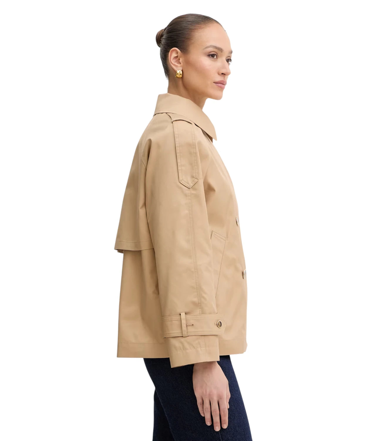 Trench corto Twinset para mujer en algodón elegante