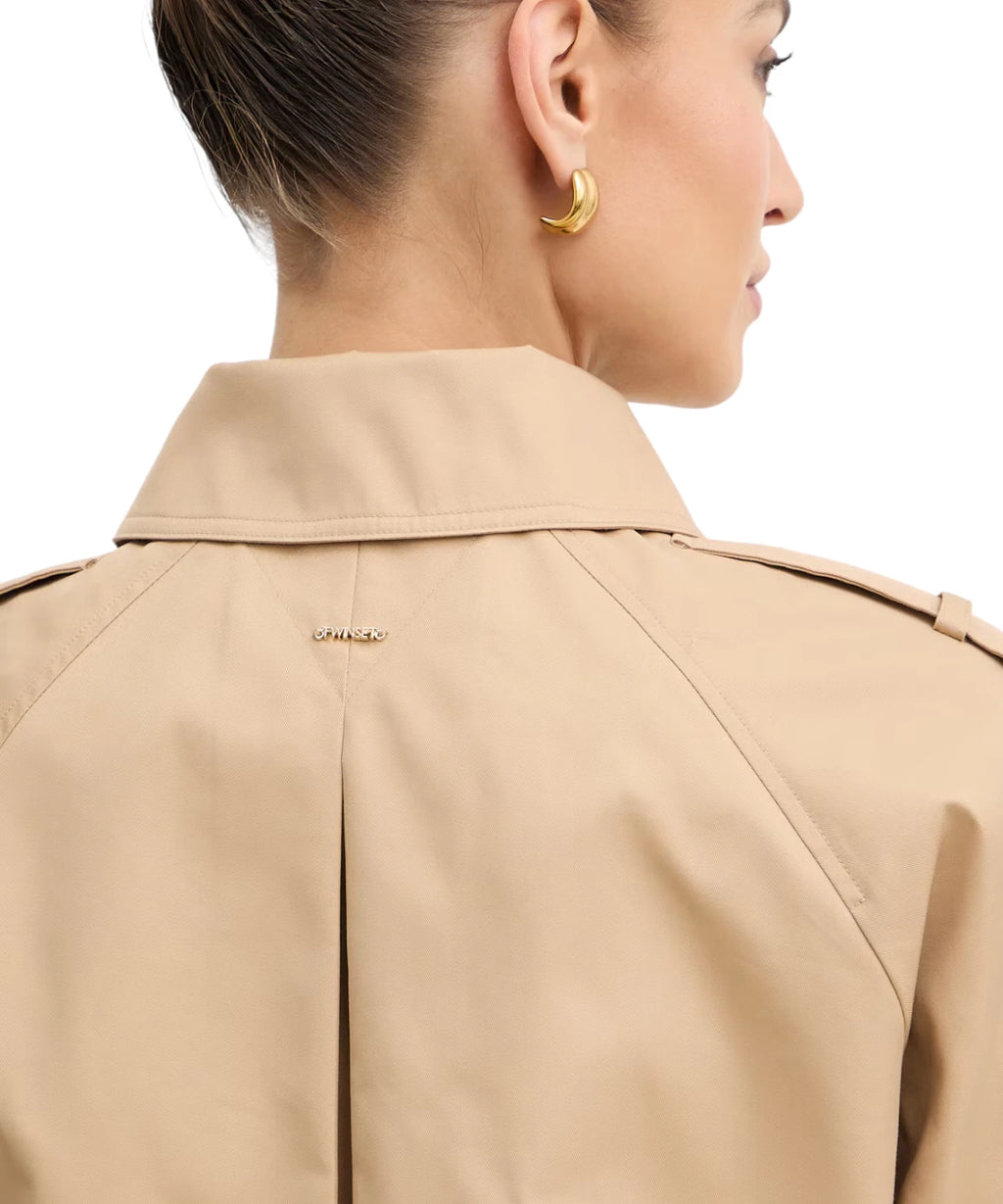 Trench corto Twinset para mujer en algodón elegante