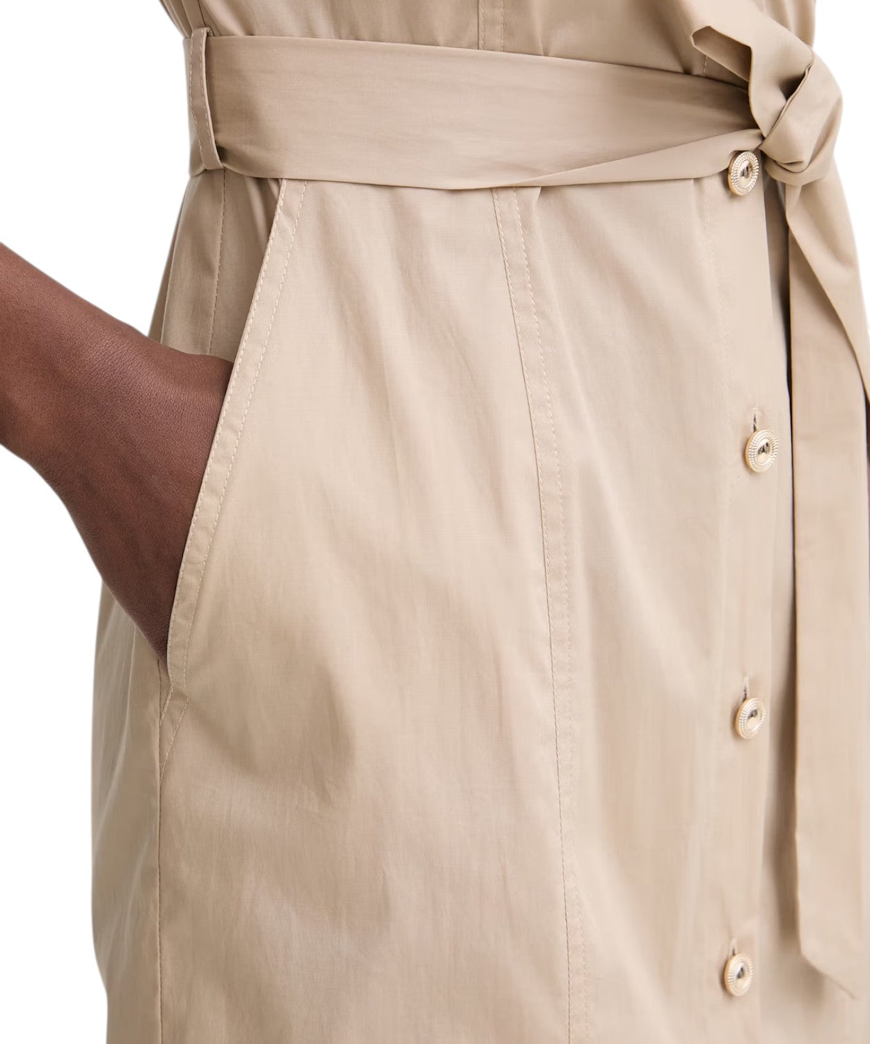 Midi Cotton Shirt Dress with Elastane Twinset